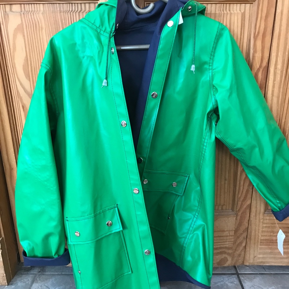 Green rain jacket size L